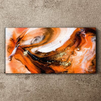 Tableau imprimé sur toile Tourbillons dorés dans des tons orange