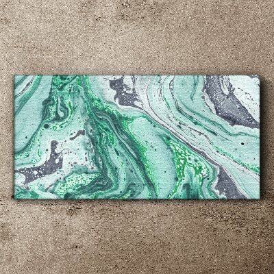 Tableau sur toile Vagues vertes d'abstraction