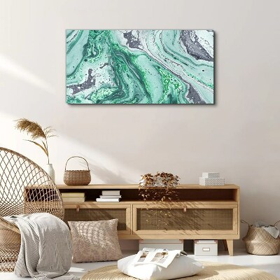 Tableau sur toile Vagues vertes d'abstraction