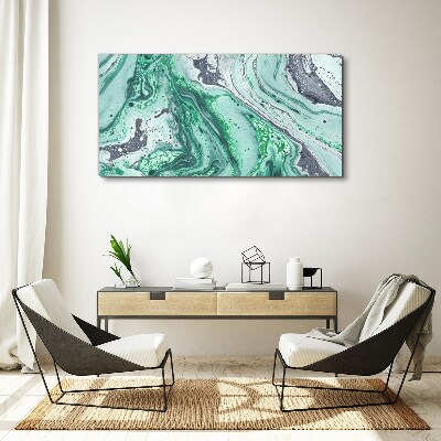 Tableau sur toile Vagues vertes d'abstraction