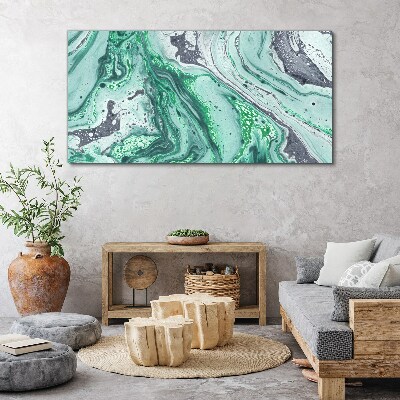 Tableau sur toile Vagues vertes d'abstraction