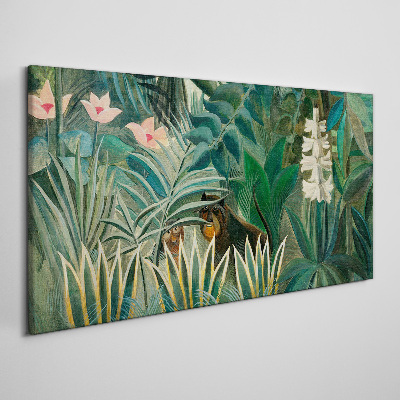 Tableau sur toile Forêt mystérieuse avec des animaux sauvages