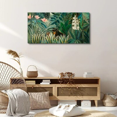 Tableau sur toile Forêt mystérieuse avec des animaux sauvages