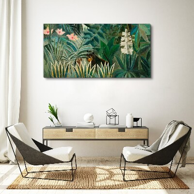 Tableau sur toile Forêt mystérieuse avec des animaux sauvages