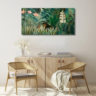 Tableau sur toile Forêt mystérieuse avec des animaux sauvages