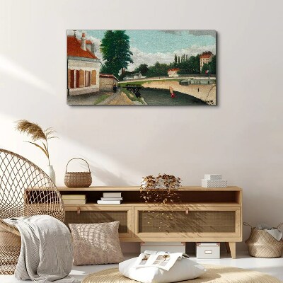 Tableau sur toile Une rive de rivière tranquille