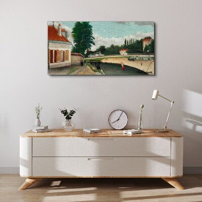 Tableau sur toile Une rive de rivière tranquille