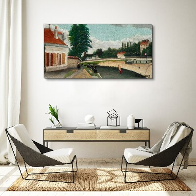 Tableau sur toile Une rive de rivière tranquille