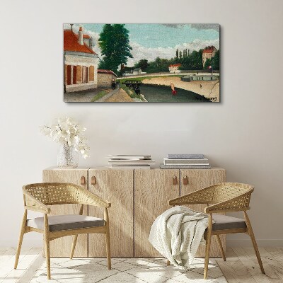 Tableau sur toile Une rive de rivière tranquille