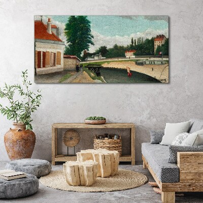 Tableau sur toile Une rive de rivière tranquille