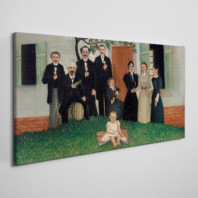 Tableau toile imprimée Réunion de famille dans le jardin