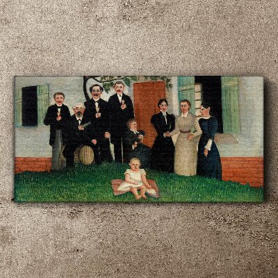 Tableau toile imprimée Réunion de famille dans le jardin