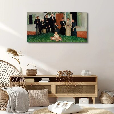Tableau toile imprimée Réunion de famille dans le jardin