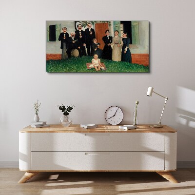 Tableau toile imprimée Réunion de famille dans le jardin