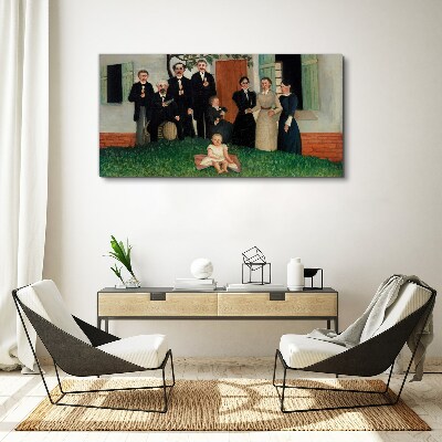 Tableau toile imprimée Réunion de famille dans le jardin