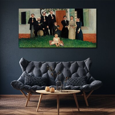 Tableau toile imprimée Réunion de famille dans le jardin