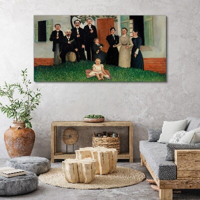 Tableau toile imprimée Réunion de famille dans le jardin