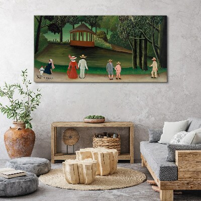 Tableau toile imprimée Une promenade dans le parc