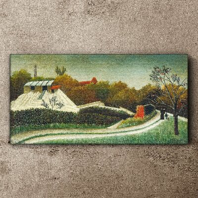 Tableau sur toile Paysage rural avec des arbres