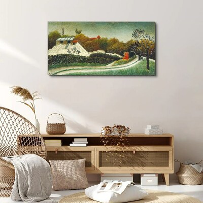 Tableau sur toile Paysage rural avec des arbres