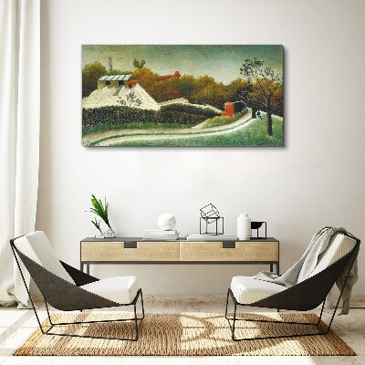 Tableau sur toile Paysage rural avec des arbres