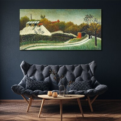 Tableau sur toile Paysage rural avec des arbres