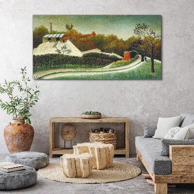 Tableau sur toile Paysage rural avec des arbres