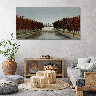 Tableau sur toile Paysage d'hiver avec une rivière