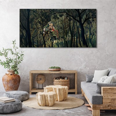 Tableau toile imprimée Cavalier mystérieux dans la forêt