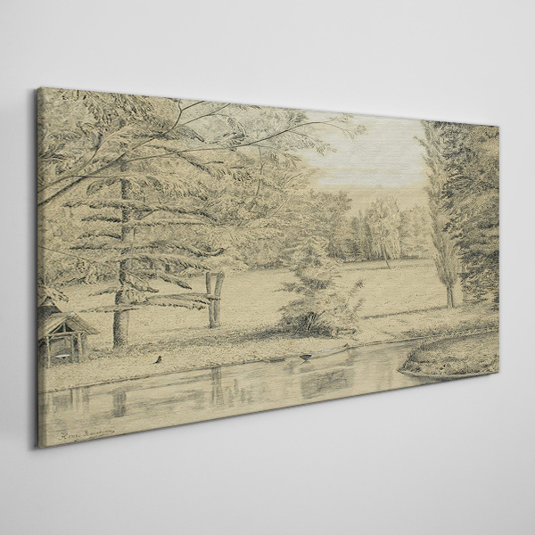 Tableau toile imprimée Un paysage paisible au bord de la rivière