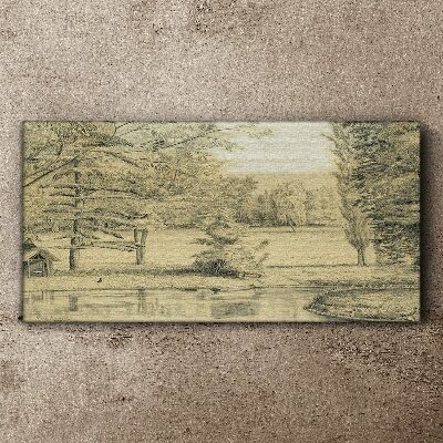 Tableau toile imprimée Un paysage paisible au bord de la rivière