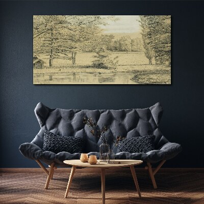 Tableau toile imprimée Un paysage paisible au bord de la rivière