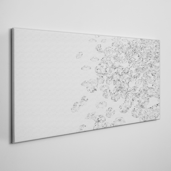 Tableau imprimé sur toile Pluie de cristal sur fond blanc