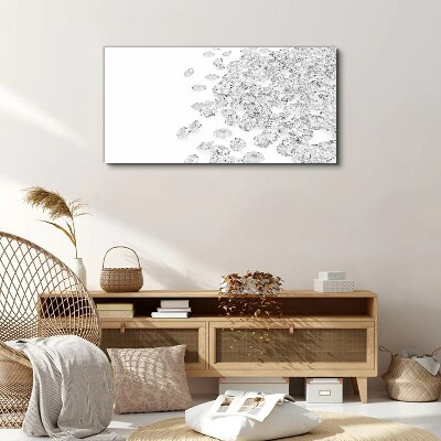 Tableau imprimé sur toile Pluie de cristal sur fond blanc