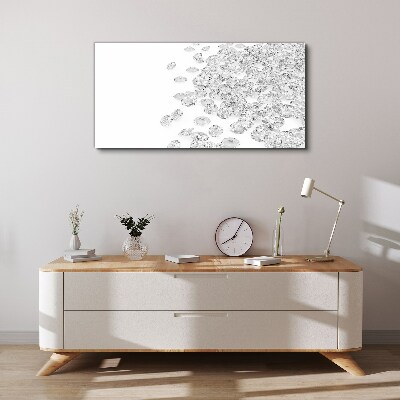 Tableau imprimé sur toile Pluie de cristal sur fond blanc