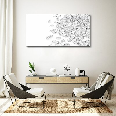 Tableau imprimé sur toile Pluie de cristal sur fond blanc