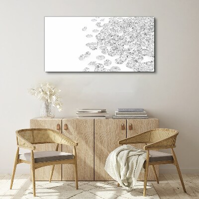Tableau imprimé sur toile Pluie de cristal sur fond blanc