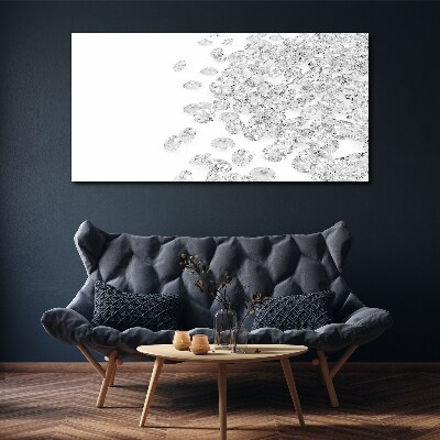 Tableau imprimé sur toile Pluie de cristal sur fond blanc