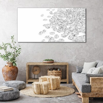 Tableau imprimé sur toile Pluie de cristal sur fond blanc