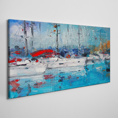 Tableau toile imprimée Port Voiles au Soleil