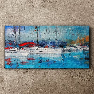 Tableau toile imprimée Port Voiles au Soleil