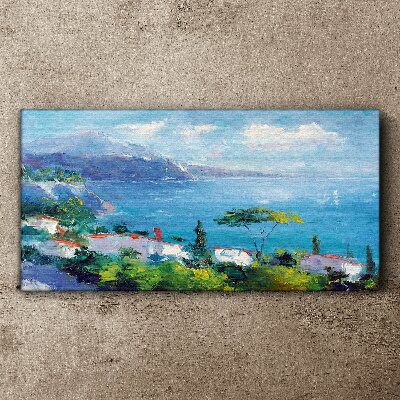 Tableau imprimé sur toile Paysage marin en bleu