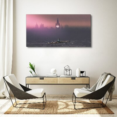 Tableau imprimé sur toile Immergé dans les brumes de la ville