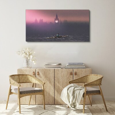 Tableau imprimé sur toile Immergé dans les brumes de la ville