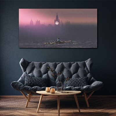 Tableau imprimé sur toile Immergé dans les brumes de la ville