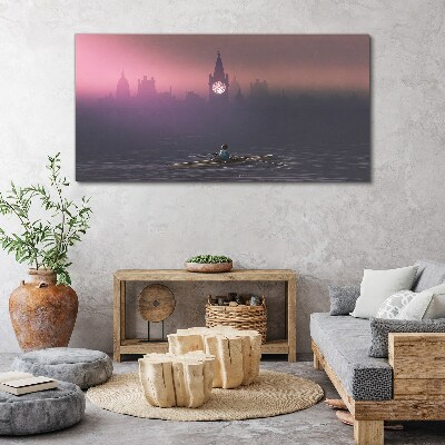 Tableau imprimé sur toile Immergé dans les brumes de la ville