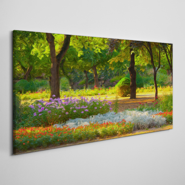 Tableau imprimé sur toile Un paradis de fleurs dans un jardin ensoleillé