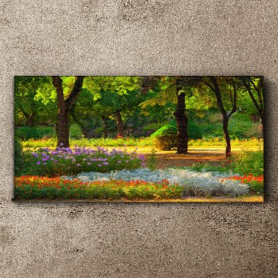 Tableau imprimé sur toile Un paradis de fleurs dans un jardin ensoleillé