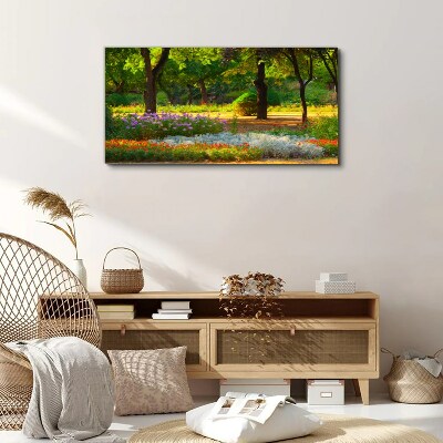 Tableau imprimé sur toile Un paradis de fleurs dans un jardin ensoleillé