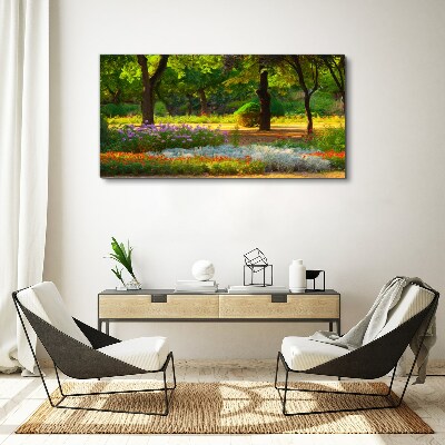 Tableau imprimé sur toile Un paradis de fleurs dans un jardin ensoleillé